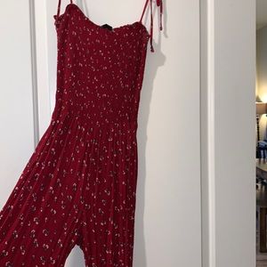Storia Red Floral Jumpsuit